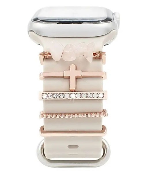 TONE SELECT GOODS（トーンセレクトグッズ）の「【float】Apple Watch/アップルウォッチ/5連 大理石 クロス バンド ベルト アクセサリー（アナログ腕時計・レディース・シルバー/ゴールド/ピンクゴールド・FREE）」の3枚目の写真