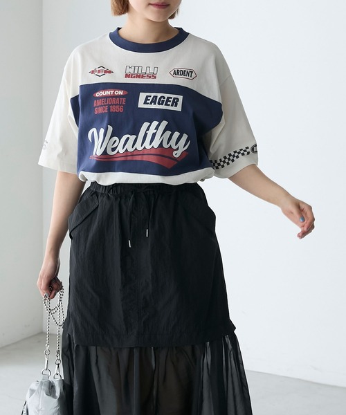 forksy.(フォルクシー)の「【forksy.】モトクロスグラフィックTシャツ(Tシャツ/カットソー・レディース・ライム/ブラック/アイボリー・FREE)」の5枚目の写真