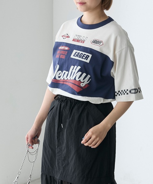 forksy.(フォルクシー)の「【forksy.】モトクロスグラフィックTシャツ(Tシャツ/カットソー・レディース・ライム/ブラック/アイボリー・FREE)」の6枚目の写真