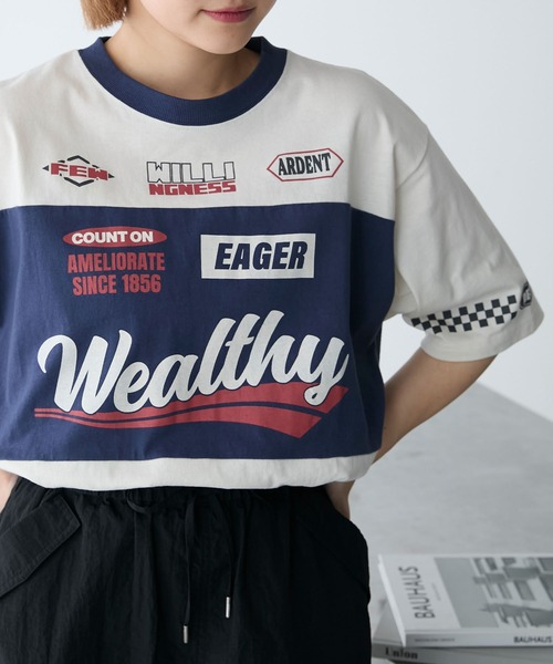 forksy.(フォルクシー)の「【forksy.】モトクロスグラフィックTシャツ(Tシャツ/カットソー・レディース・ライム/ブラック/アイボリー・FREE)」の13枚目の写真