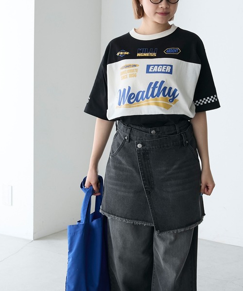 forksy.(フォルクシー)の「【forksy.】モトクロスグラフィックTシャツ(Tシャツ/カットソー・レディース・ライム/ブラック/アイボリー・FREE)」の22枚目の写真