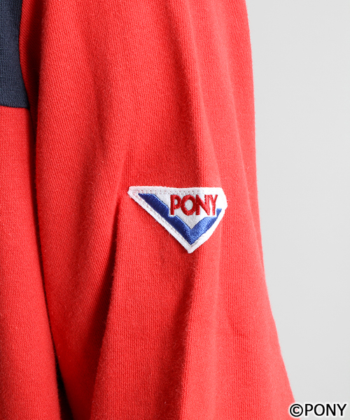 PONY（ポニー）の「∴WEGO/PONYメッシュロゴプルパーカー（パーカー・メンズ・ネイビー/レッド・LARGE/MEDIUM）」の8枚目の写真