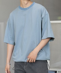 ドローコード ピンボーダー半袖リンガーTシャツ