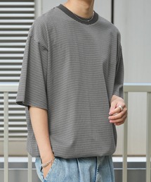 ドローコード ピンボーダー半袖リンガーTシャツ