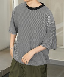 ドローコード ピンボーダー半袖リンガーTシャツ