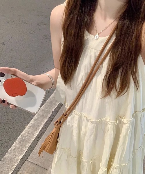 gossip!ロサンゼルス(ゴシップロサンゼルス)の「YUGA ノースリーブ ホルターネックワンピース(ワンピース・レディース・オフホワイト・S/M/L/XL)」の4枚目の写真