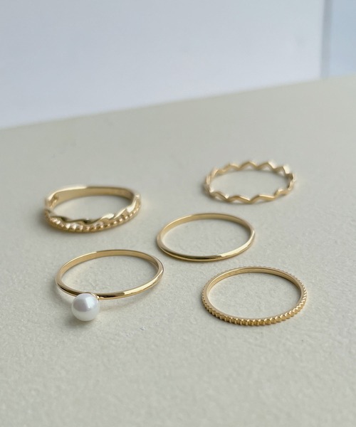 ROPE' PICNIC（ロペピクニック）の「ミニパールデザインリングセット（リング・レディース・シルバー/ゴールド・FREE）」の4枚目の写真