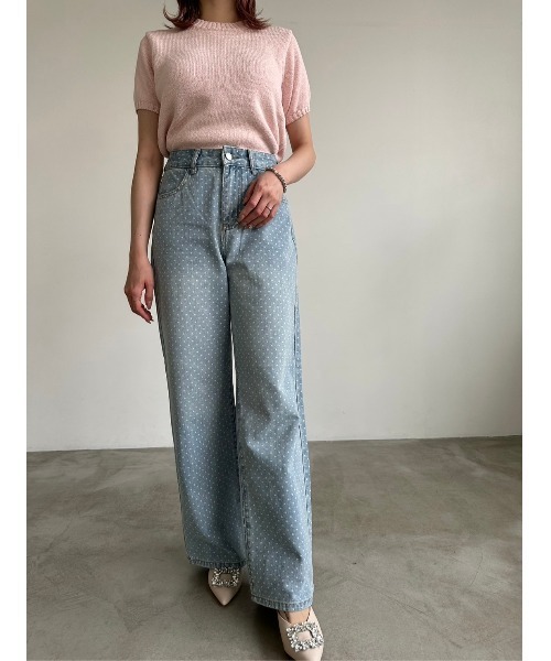 DAIS-Y（デイジー）の「サマー半袖ニット（ニット/セーター・レディース・ライトブルー/アイボリー/ピンク・FREE）」の8枚目の写真