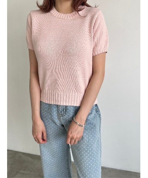 DAIS-Y（デイジー）の「サマー半袖ニット（ニット/セーター・レディース・ライトブルー/アイボリー/ピンク・FREE）」の13枚目の写真