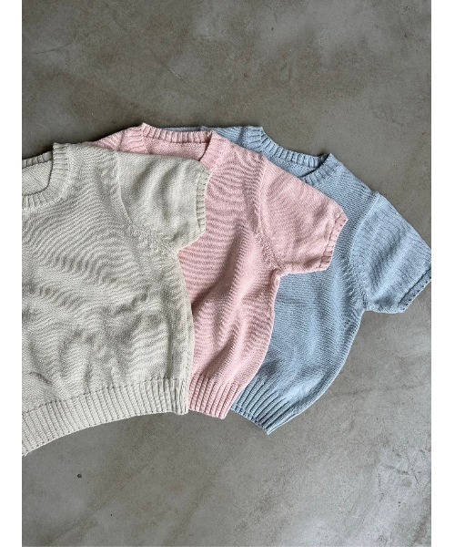DAIS-Y（デイジー）の「サマー半袖ニット（ニット/セーター・レディース・ライトブルー/アイボリー/ピンク・FREE）」の16枚目の写真