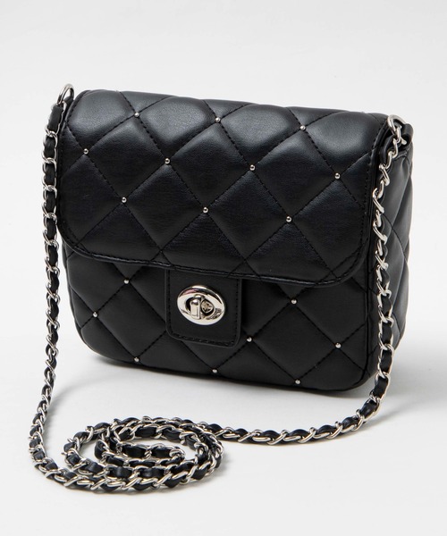 WEGO/スタッズ付きキルティングショルダー（ショルダーバッグ