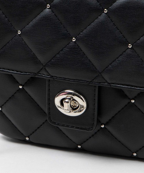 WEGO（ウィゴー）の「WEGO/スタッズ付きキルティングショルダー（ショルダーバッグ・レディース・ホワイト/ブラック・FREE）」の6枚目の写真