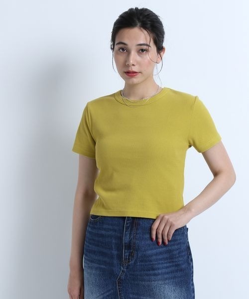 eL（エル）の「【eL】Rib Just Tee/105145（Tシャツ/カットソー・レディース・ブルー/ホワイト/ブラック/イエロー系その他/ブルー系その他/レッド・FREE）」の5枚目の写真