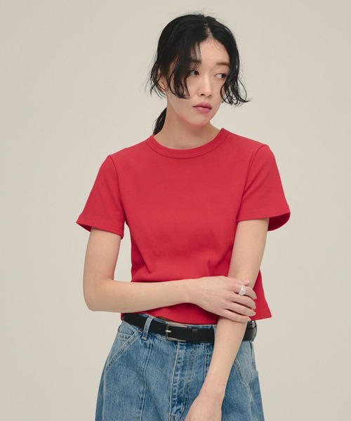 eL（エル）の「【eL】Rib Just Tee/105145（Tシャツ/カットソー・レディース・ブルー/ホワイト/ブラック/イエロー系その他/ブルー系その他/レッド・FREE）」の6枚目の写真