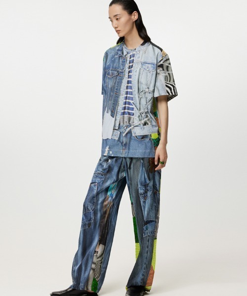 JNBY(ジェーエヌビーワイ)の「Eye-catching Printed Loose-fit Cotton T-shirt(Tシャツ/カットソー・レディース・ブラック系その他/ブルー系その他4/ピンク系その他5・38/36)」の14枚目の写真