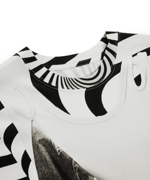 JNBY(ジェーエヌビーワイ)の「Eye-catching Printed Loose-fit Cotton T-shirt(Tシャツ/カットソー・レディース・ブラック系その他/ブルー系その他4/ピンク系その他5・38/36)」の9枚目の写真