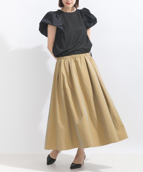 PICCIN（ピッチン）の「【WEB限定】ボリュームスリーブシアーラメテレコプルオーバー（Tシャツ/カットソー・レディース・ブラック/オフホワイト・L/M）」の10枚目の写真