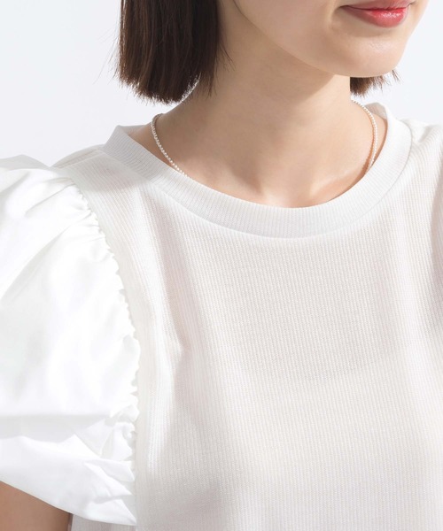 PICCIN（ピッチン）の「【WEB限定】ボリュームスリーブシアーラメテレコプルオーバー（Tシャツ/カットソー・レディース・ブラック/オフホワイト・L/M）」の18枚目の写真