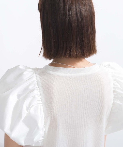 PICCIN（ピッチン）の「【WEB限定】ボリュームスリーブシアーラメテレコプルオーバー（Tシャツ/カットソー・レディース・ブラック/オフホワイト・L/M）」の20枚目の写真