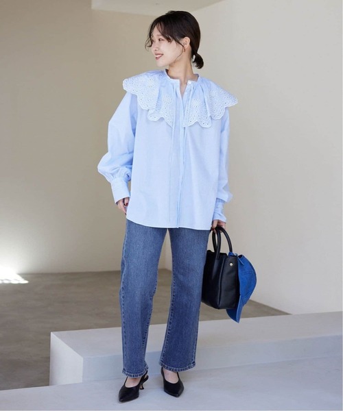 SLOBE IENA（スローブイエナ）の「《追加6》LE DENIM ストレートパンツ（デニムパンツ・レディース・ブルー/サックスブルー・40/38/36/34）」の3枚目の写真