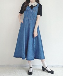 an another angelus | ビスチェ切替デニムジャンパースカート/ananotherangelus(ジャンパースカート)