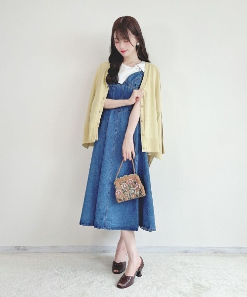 an another angelus（アンアナザーアンジェラス）の「ビスチェ切替デニムジャンパースカート/ananotherangelus（ジャンパースカート・レディース・ブルー/インディゴブルー・FREE）」の13枚目の写真
