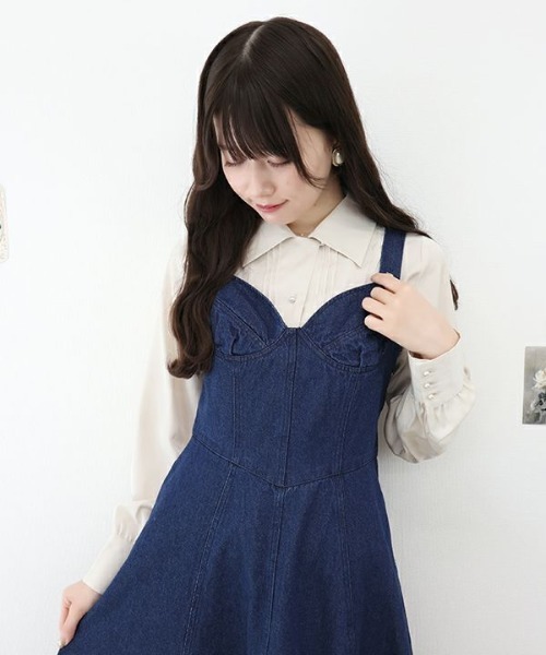 an another angelus（アンアナザーアンジェラス）の「ビスチェ切替デニムジャンパースカート/ananotherangelus（ジャンパースカート・レディース・ブルー/インディゴブルー・FREE）」の15枚目の写真