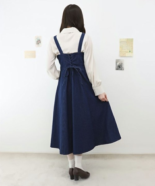 an another angelus（アンアナザーアンジェラス）の「ビスチェ切替デニムジャンパースカート/ananotherangelus（ジャンパースカート・レディース・ブルー/インディゴブルー・FREE）」の18枚目の写真