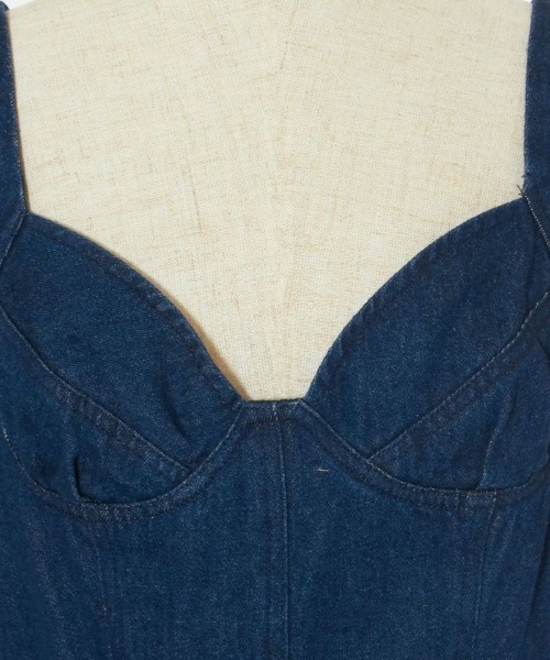 an another angelus（アンアナザーアンジェラス）の「ビスチェ切替デニムジャンパースカート/ananotherangelus（ジャンパースカート・レディース・ブルー/インディゴブルー・FREE）」の3枚目の写真