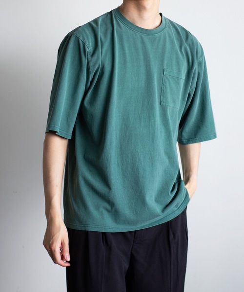 Magine(マージン)の「【SELECT】IR:16/-天竺 ピグメント加工 ポケットTEE(Tシャツ/カットソー・メンズ・ベージュ/ブラック/グリーン/ブラウン・L/M/XL)」の4枚目の写真
