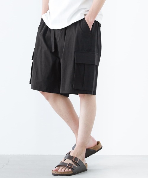 n'OrLABEL(ノアールレーベル)の「【撥水】ナイロンハーフカーゴパンツ(カーゴパンツ・メンズ・ブラック/カーキ/ベージュ・XL/L/M)」の2枚目の写真