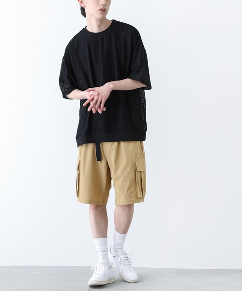 n'OrLABEL(ノアールレーベル)の「【撥水】ナイロンハーフカーゴパンツ(カーゴパンツ・メンズ・ブラック/カーキ/ベージュ・XL/L/M)」の6枚目の写真