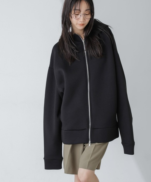 NANO universe（ナノユニバース）の「【WEB限定】テックダンボールダブルジップBIGパーカ男女兼用（パーカー・レディース・ライトベージュ/ブラック/オフホワイト/グレー・M/L）」の11枚目の写真