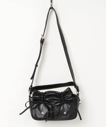 【HIKA】リボンギャザーフェイクレザーショルダーBAG