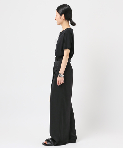 EVERYDAY I LIKE.（エヴリディアイライク）の「ライトサテンワイドパンツ（スラックス・レディース・ネイビー/ブラウン/ブラック・36/34/40/38）」の12枚目の写真