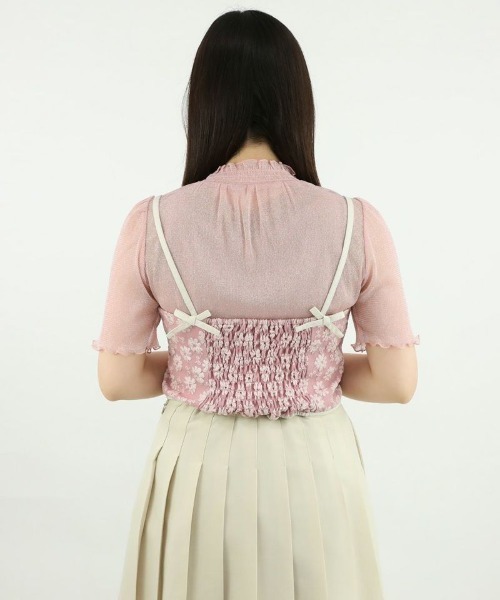 F i.n.t（フィント）の「シアーラメトップス/fint（Tシャツ/カットソー・レディース・ブラック/シルバー/ライトピンク/ライトベージュ・FREE）」の22枚目の写真