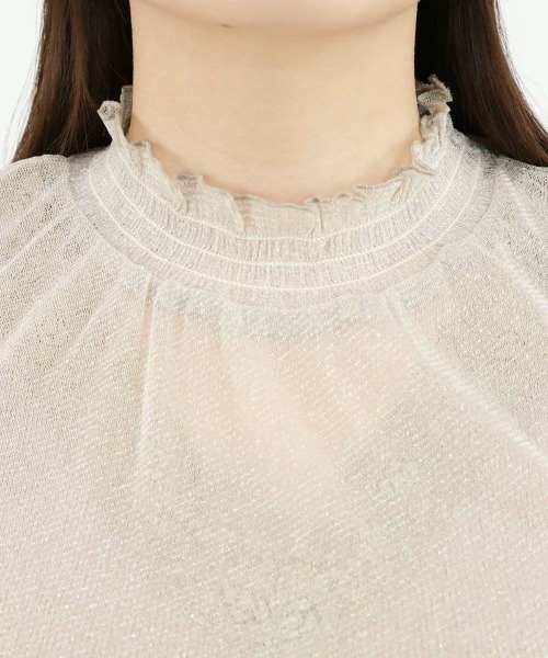 F i.n.t（フィント）の「シアーラメトップス/fint（Tシャツ/カットソー・レディース・ブラック/シルバー/ライトピンク/ライトベージュ・FREE）」の17枚目の写真