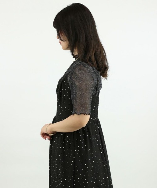 F i.n.t（フィント）の「シアーラメトップス/fint（Tシャツ/カットソー・レディース・ブラック/シルバー/ライトピンク/ライトベージュ・FREE）」の7枚目の写真