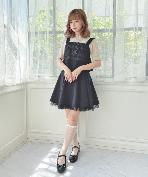 F i.n.t(フィント)の「シアーラメトップス/fint(Tシャツ/カットソー・レディース・ブラック/シルバー/ライトピンク/ライトベージュ・FREE)」の7枚目の写真