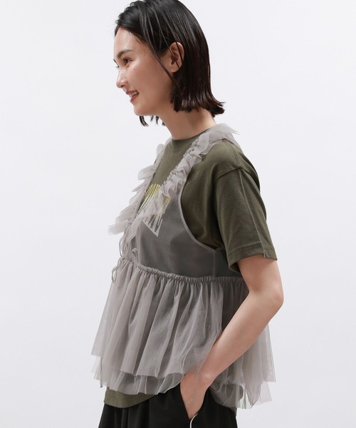 LAKOLE（ラコレ）の「チュールリボンUPベスト / 125539（ベスト・レディース・アイボリー/ブラック/グレー・FREE）」の19枚目の写真