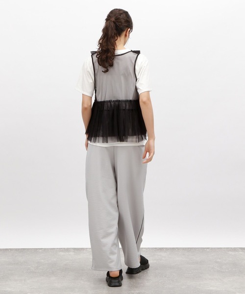 LAKOLE（ラコレ）の「チュールリボンUPベスト / 125539（ベスト・レディース・アイボリー/ブラック/グレー・FREE）」の6枚目の写真