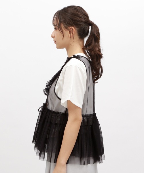 LAKOLE（ラコレ）の「チュールリボンUPベスト / 125539（ベスト・レディース・アイボリー/ブラック/グレー・FREE）」の17枚目の写真