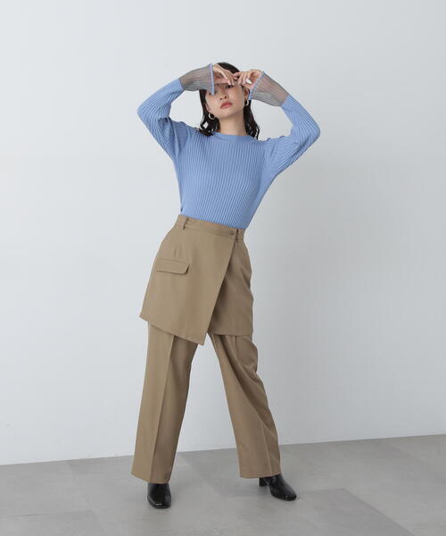 N.（N. Natural Beauty Basic）（エヌエヌナチュラルビューティーベーシック）の「◆ラップレイヤードパンツ（その他パンツ・レディース・ベージュ/グレー・MEDIUM/SMALL）」の22枚目の写真