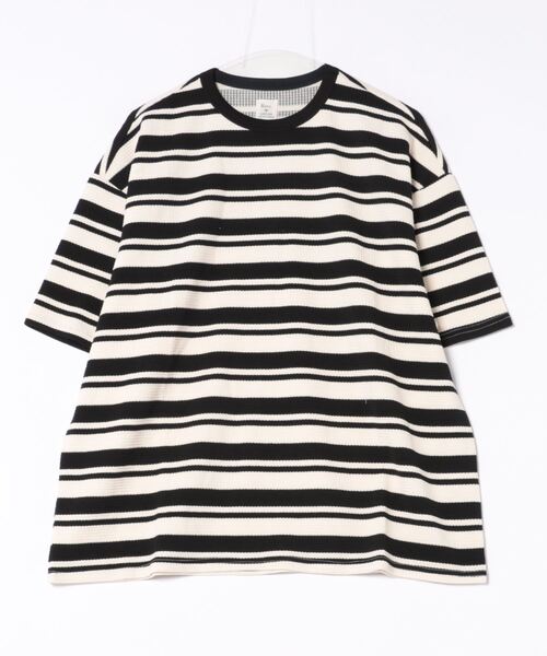 Revo.（レボ）の「Revo. ワッフルボーダー SS Tee（Tシャツ/カットソー・メンズ・イエロー/ブラック/ブルー・2/1）」の6枚目の写真