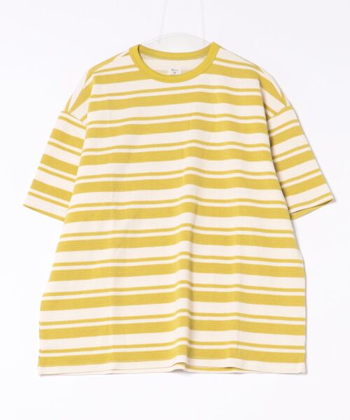 Revo.（レボ）の「Revo. ワッフルボーダー SS Tee（Tシャツ/カットソー・メンズ・イエロー/ブラック/ブルー・2/1）」の4枚目の写真