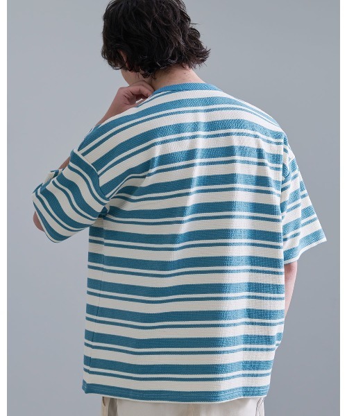 Revo.（レボ）の「Revo. ワッフルボーダー SS Tee（Tシャツ/カットソー・メンズ・イエロー/ブラック/ブルー・2/1）」の11枚目の写真