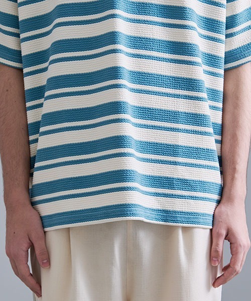 Revo.（レボ）の「Revo. ワッフルボーダー SS Tee（Tシャツ/カットソー・メンズ・イエロー/ブラック/ブルー・2/1）」の8枚目の写真