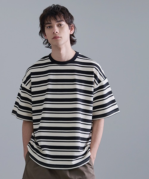 Revo.（レボ）の「Revo. ワッフルボーダー SS Tee（Tシャツ/カットソー・メンズ・イエロー/ブラック/ブルー・2/1）」の14枚目の写真