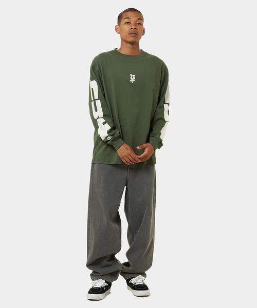 HUF（ハフ）の「MEGABLAST STRETCH LS TEE  / HUF ハフ ヘビーウェイト ロングスリーブTシャツ ロンT（Tシャツ/カットソー・メンズ・アッシュグレー/グリーン系その他/ブラック/ホワイト・XX-LARGE/X-LARGE/LARGE/MEDIUM/SMALL/X-SMALL）」の7枚目の写真