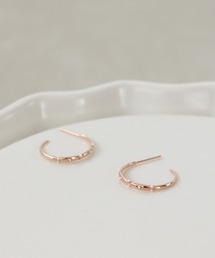 粒パールフープピアス